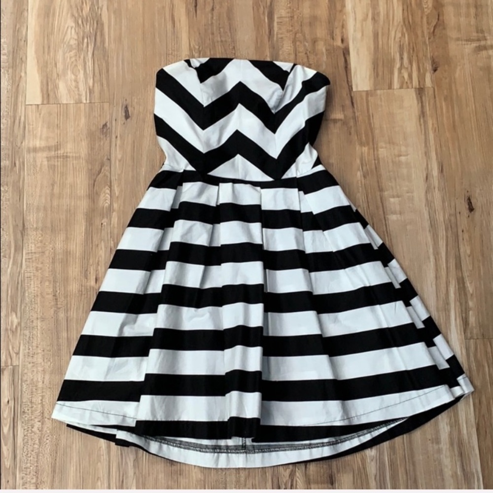 Charlotte Russe black and white striped dress